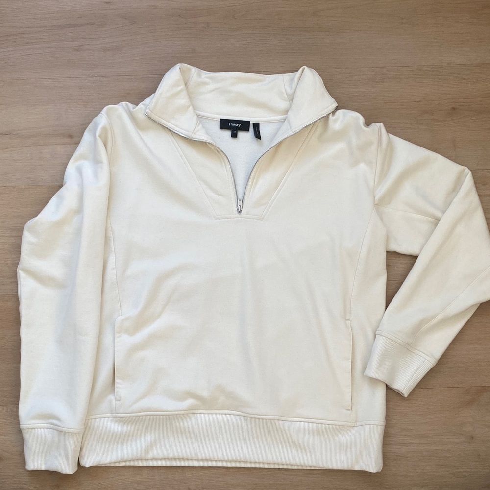 Theory Cream Cowl Neck Sweater